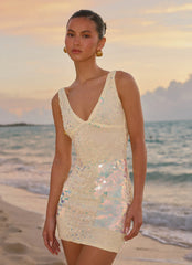 Maral Sequin Mini Dress - Yellow